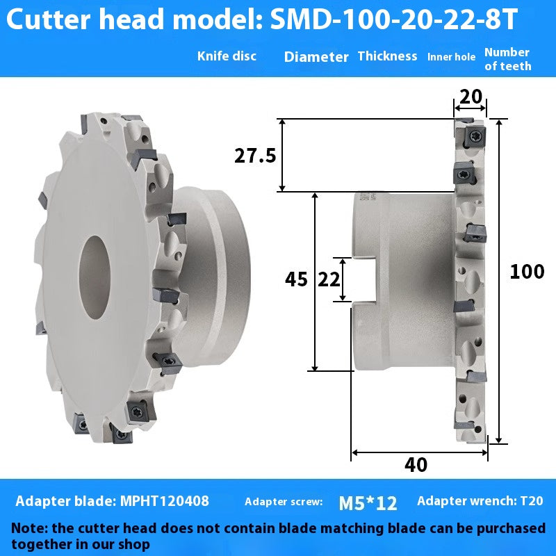 2079-CNC sleeve SMD side and face milling cutterhead CNC indexable chip SMC cutterhead T-slot grooving MPHT06 Shandong Denso Pricision Tools Co.,Ltd.